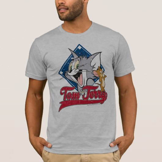 Tom en Jerry | Tom en Jerry op Baseball Diamond T-shirt (Voorkant)