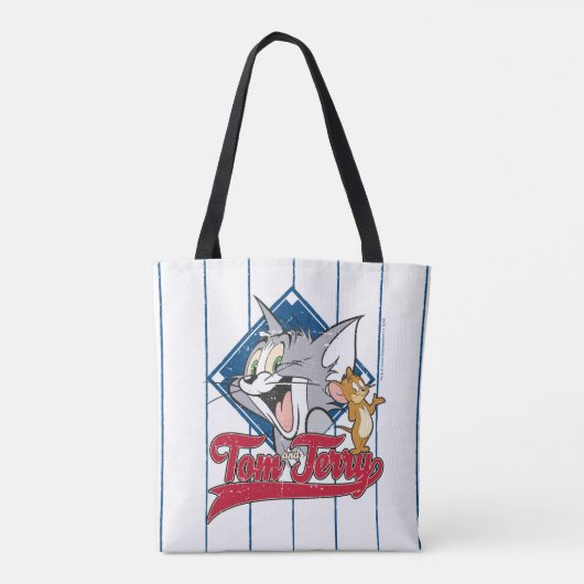 Tom en Jerry | Tom en Jerry op Baseball Diamond Tote Bag (Achterkant)