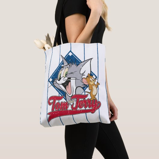 Tom en Jerry | Tom en Jerry op Baseball Diamond Tote Bag (Dichtbij)