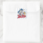Tom en Jerry | Tom en Jerry op Baseball Diamond Vierkante Sticker (Tas)