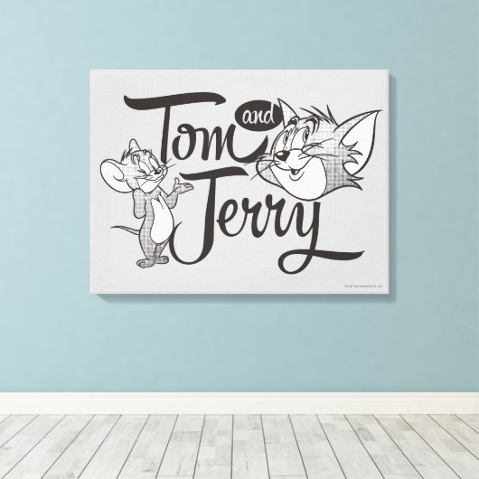 Tom en Jerry | Tom en Jerry View Sweet Canvas Afdruk (Insitu (Houten vloer))