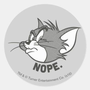 Tom en Jerry   Tom Says Nope Ronde Sticker