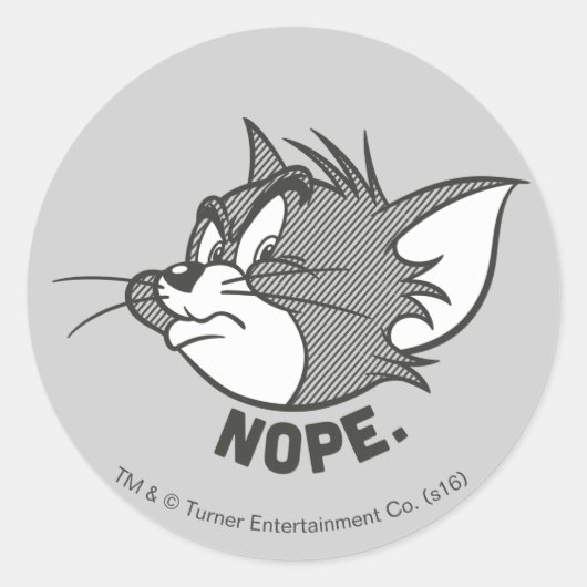 Tom en Jerry | Tom Says Nope Ronde Sticker (Voorkant)