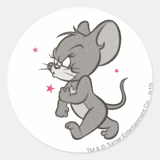 Tom en Jerry Tough Mouse 1 Ronde Sticker (Voorkant)