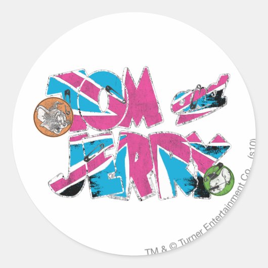 Tom en Jerry UK Overload Ronde Sticker (Voorkant)