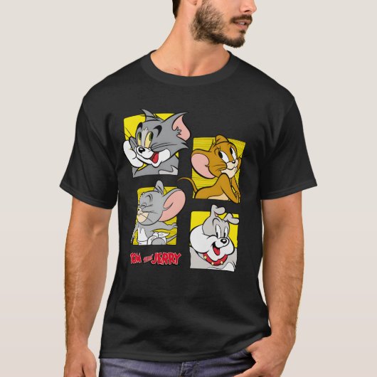 Tom en Jerry Vier Vrienden grappig T-shirt (Voorkant)