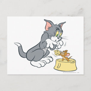 Tom en Jerry voeren de kat Briefkaart