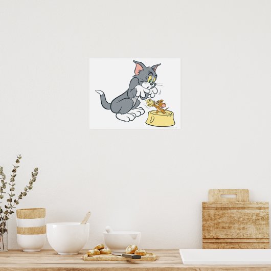 Tom en Jerry voeren de kat Poster (Keuken)