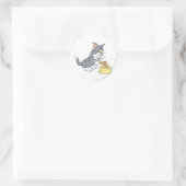 Tom en Jerry voeren de kat Ronde Sticker (Tas)