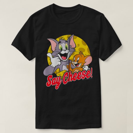Tom en Jerry Zeg Cheese Portrait Zip T-shirt (Design voorkant)