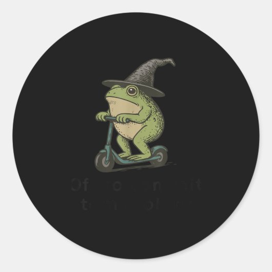 Tom Foolery Frog, grappige grillige Fr Ronde Sticker (Voorkant)