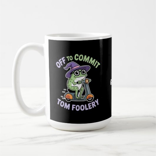 Tom Foolery Frog Grappige meme Koffiemok (Links)