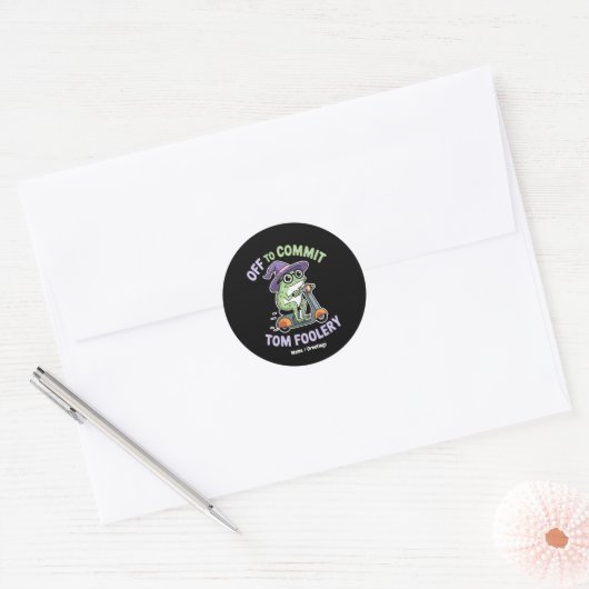 Tom Foolery Frog Grappige meme Ronde Sticker (Envelop)