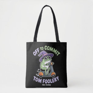 Tom Foolery Frog Grappige meme Tote Bag