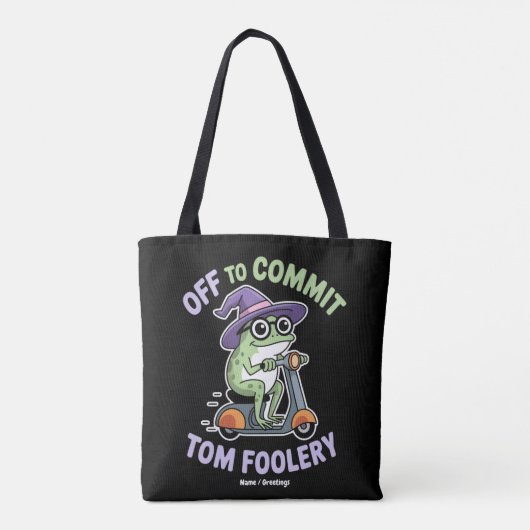 Tom Foolery Frog Grappige meme Tote Bag (Achterkant)