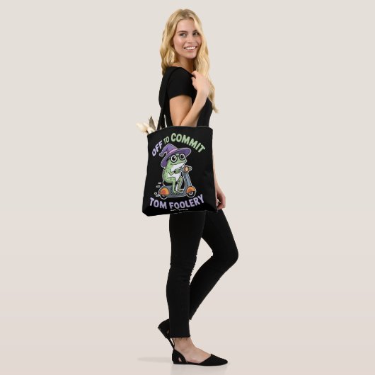 Tom Foolery Frog Grappige meme Tote Bag (Op model)