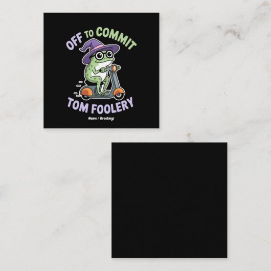 Tom Foolery Frog Grappige meme Vierkante Visitekaartje (Voorkant / Achterkant)