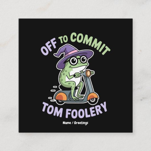 Tom Foolery Frog Grappige meme Vierkante Visitekaartje (Voorkant)