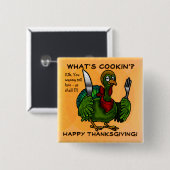 Tom Foolery Funny Thanksgiving Pin Vierkante Button 5,1 Cm (Voorkant /achterkant)