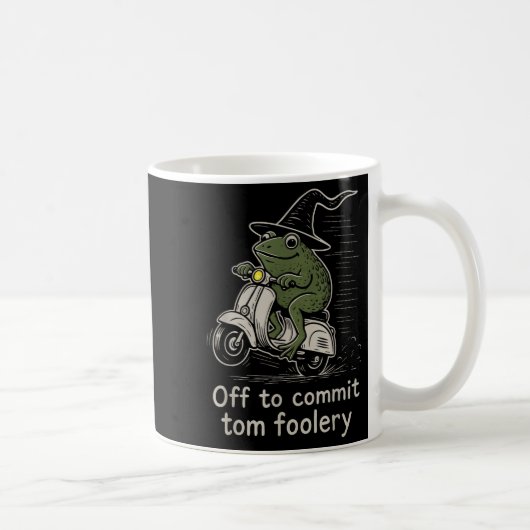 Tom Foolery Grappige Kikker Heksenscooter Koffiemok (Rechts)