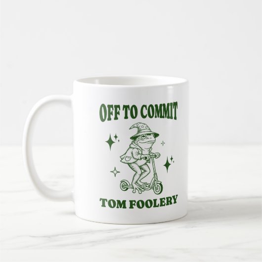 Tom Foolery Wizard Frog Funny Meme Koffiemok (Links)