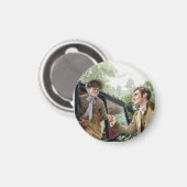 Tom helpt Mary uit een koets Magneet (Voorkant / Achterkant)