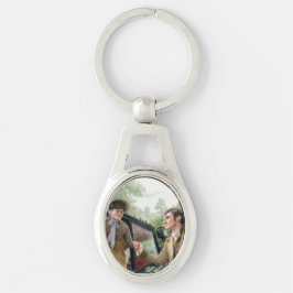 Tom helpt Mary uit een koets Sleutelhanger