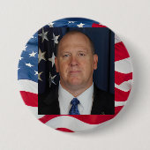Tom Homan Button with flag waving behind (Voorkant)