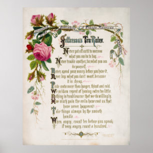 TOM JEFFERSON'S 10 REGLEMENT 1873 POSTER