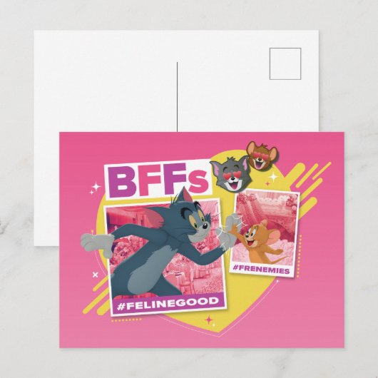 Tom & Jerry BFFs Foto Emoji Collage Briefkaart (Voorkant / Achterkant)