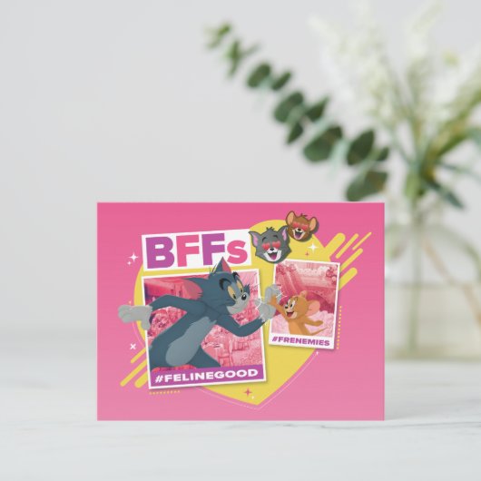 Tom & Jerry BFFs Foto Emoji Collage Briefkaart (Staand voorkant)