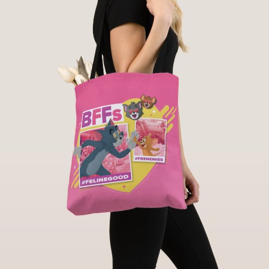 Tom & Jerry BFFs Foto Emoji Collage Tote Bag (Dichtbij)