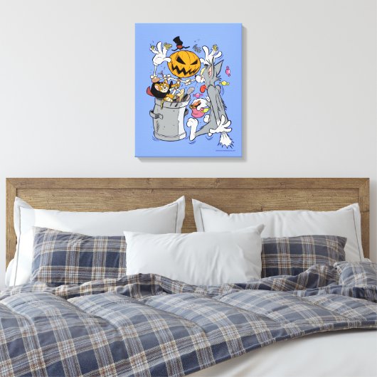 Tom & Jerry | Boo aan Tom Canvas Afdruk (Insitu (Slaapkamer))