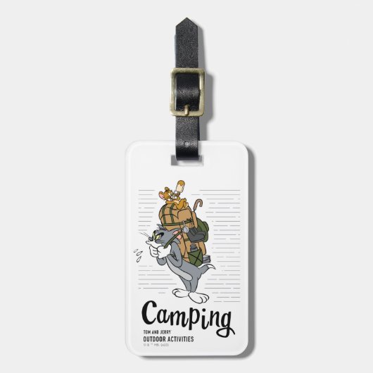 Tom & Jerry Camping Bagagelabel (Voorkant verticaal)
