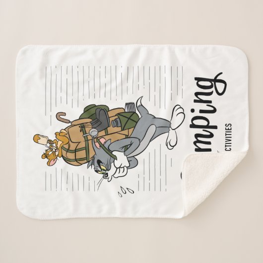 Tom & Jerry Camping Sherpa Deken (Voorkant (horizontaal))