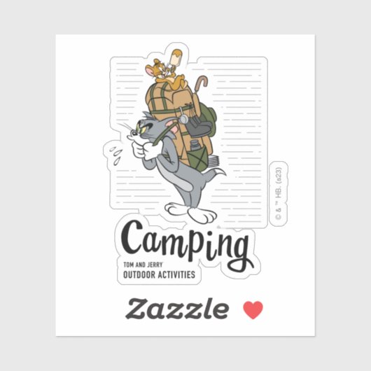 Tom & Jerry Camping Sticker (Vel)