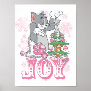 Tom, Jerry en Nibbles die Joy decorteren Poster
