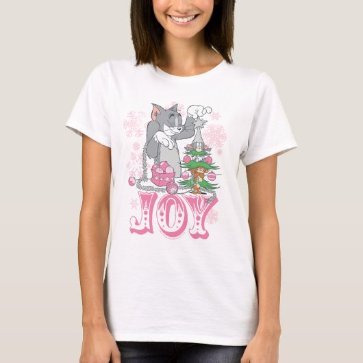 Tom, Jerry en Nibbles die Joy decorteren T-shirt (Voorkant)