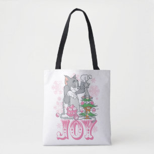 Tom, Jerry en Nibbles die Joy decorteren Tote Bag