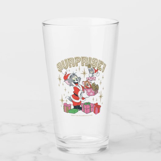 Tom, Jerry en Nibbles Holiday Surprise Glas (Voorkant)