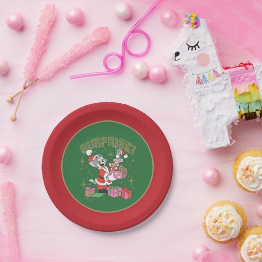 Tom, Jerry en Nibbles Holiday Surprise Papieren Bordje (Feest)