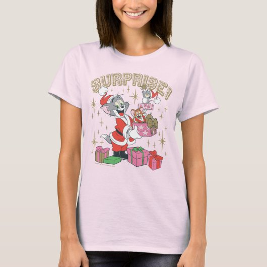 Tom, Jerry en Nibbles Holiday Surprise T-shirt (Voorkant)