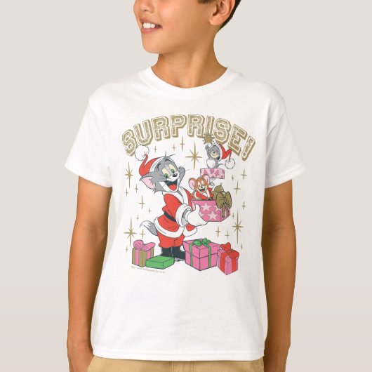 Tom, Jerry en Nibbles Holiday Surprise T-shirt (Voorkant)