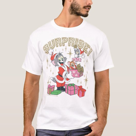 Tom, Jerry en Nibbles Holiday Surprise T-shirt (Voorkant)