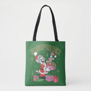 Tom, Jerry en Nibbles Holiday Surprise Tote Bag