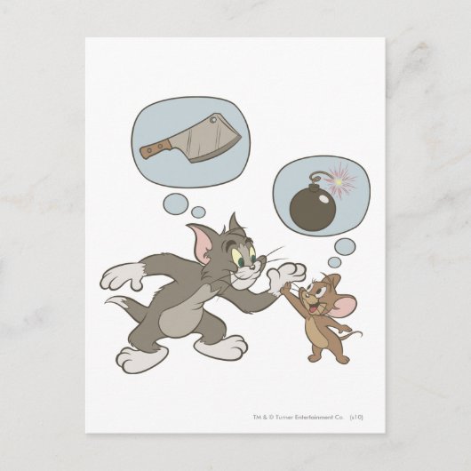 Tom & Jerry Evil Thoughts Briefkaart (Voorkant)