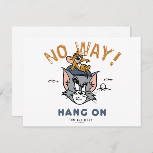 Tom & Jerry Golfing "No Way" Briefkaart (Voorkant / Achterkant)