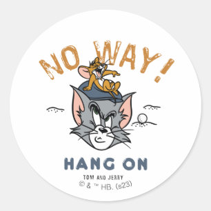 Tom & Jerry Golfing "No Way" Ronde Sticker