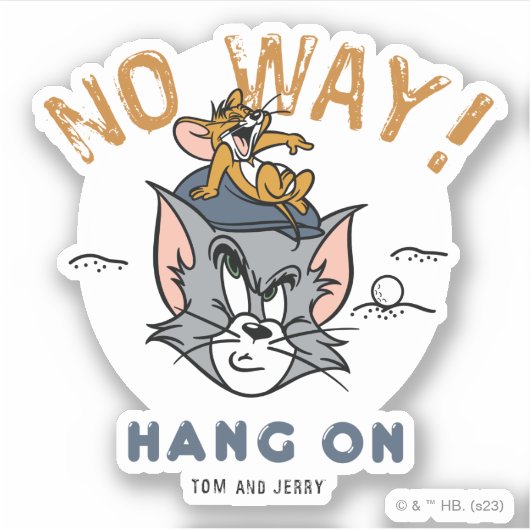 Tom & Jerry Golfing "No Way" Sticker (Voorkant)