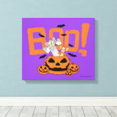 Tom & Jerry | Happy Halloween Boo Canvas Afdruk (Insitu (Houten vloer))